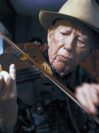 Charlie Acuff late in life and still playing old time fiddle